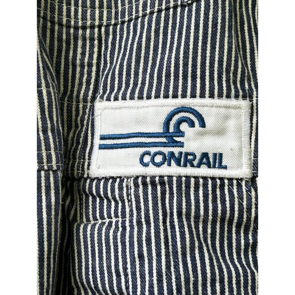 Vintage Osh Kosh RR Vestbak Overalls Bibs Childrens Union Hickory Stripe Conrail